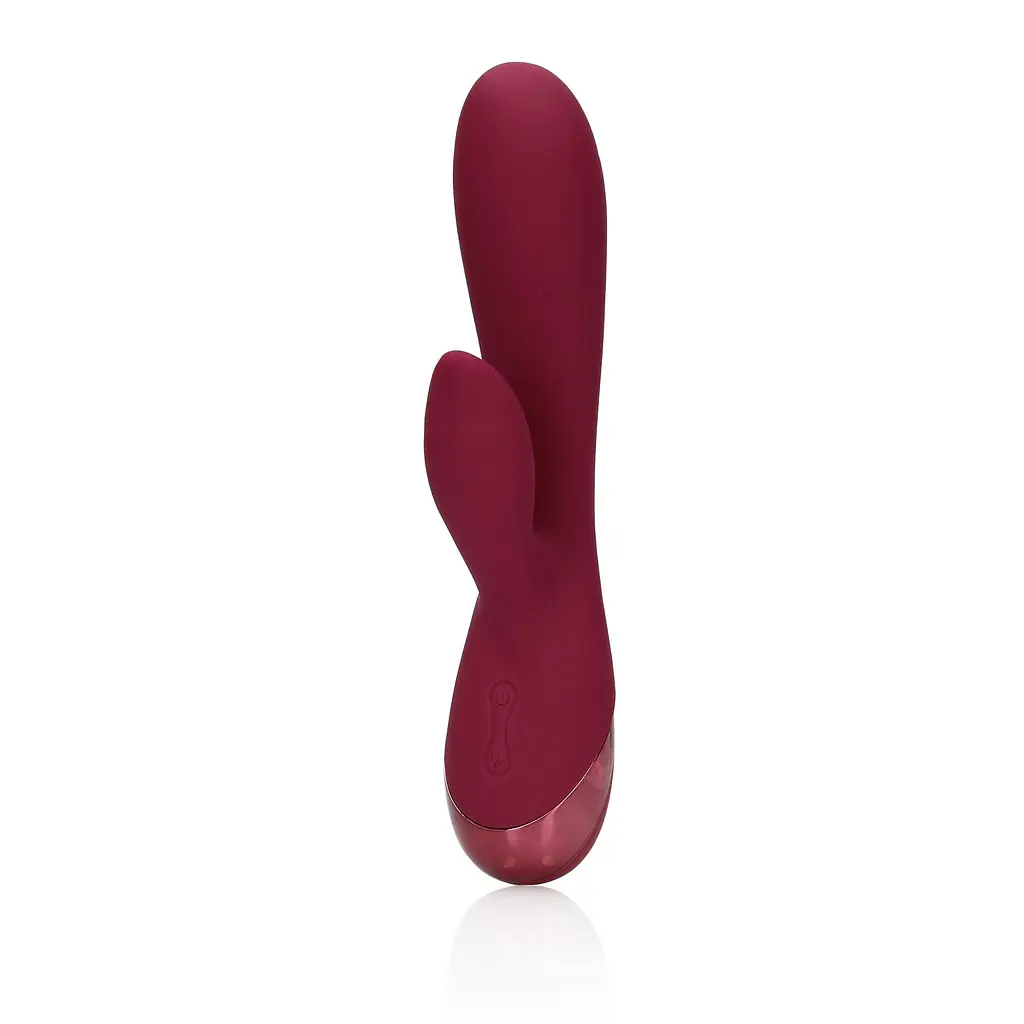 Вибратор-кролик Loveline Smooth Silicone Rabbit 20 см (вишневый) - фото 17