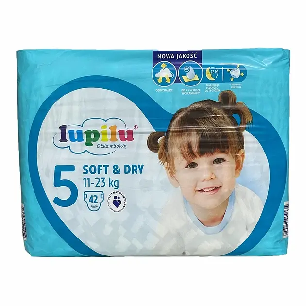 Підгузки Lupilu soft & dry 5 Junior (11-23 кг), 42 шт