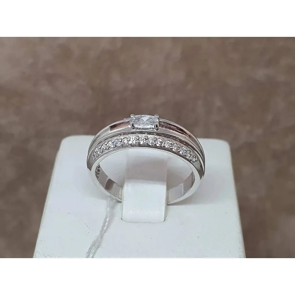 Срібне кільце Харківська ювелірна фабрика з фіанітами. 14571-Р 16 - фото 4