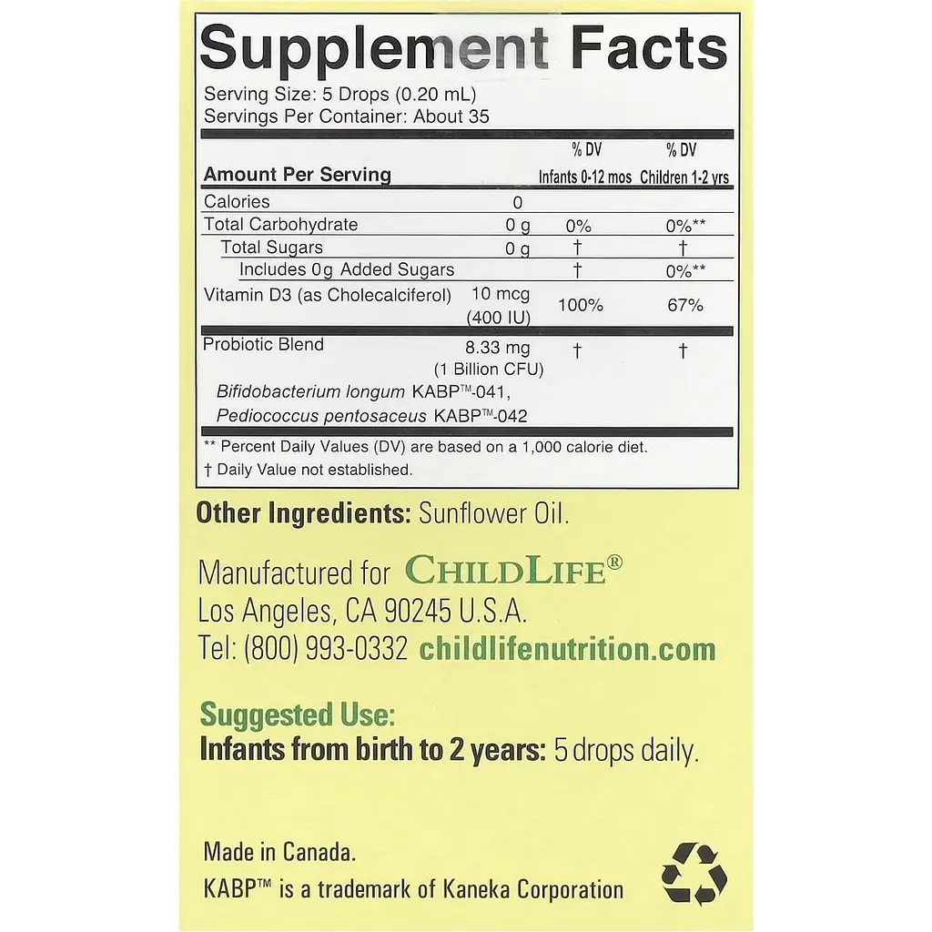 Пробіотики для імунітету дитини ChildLife Probiotic Drops InfantBiotics у краплях 8 мл - фото 2