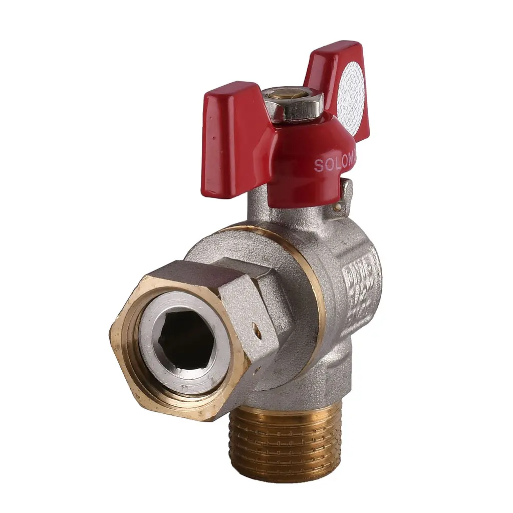 Кран кульовий кутовий з накидною гайкою Solomon 1/2″ ЗВ PN40 160402 - фото 2