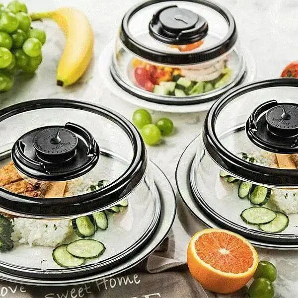 Вакуумна багаторазова кришка для продуктів Vacuum Food Sealer 19 см, A-plus Рожевий 85745 - фото 10