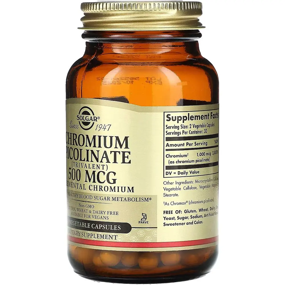 Хром Піколінат Solgar Chromium Picolinate 500 мкг 60 капсул - фото 4