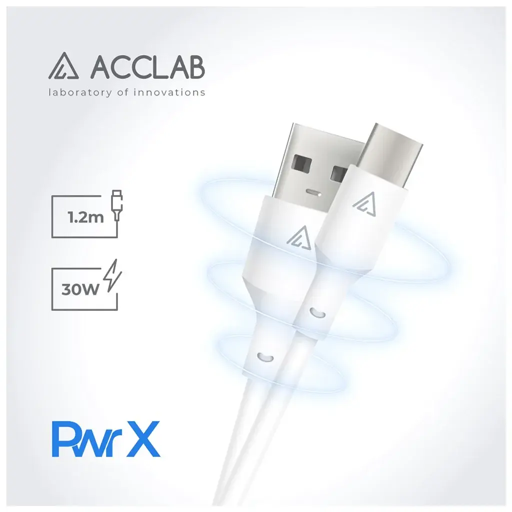 Дата кабель USB 2.0 AM to USB-C 1.2m 30W ACCLAB (1283126559532) - фото 3