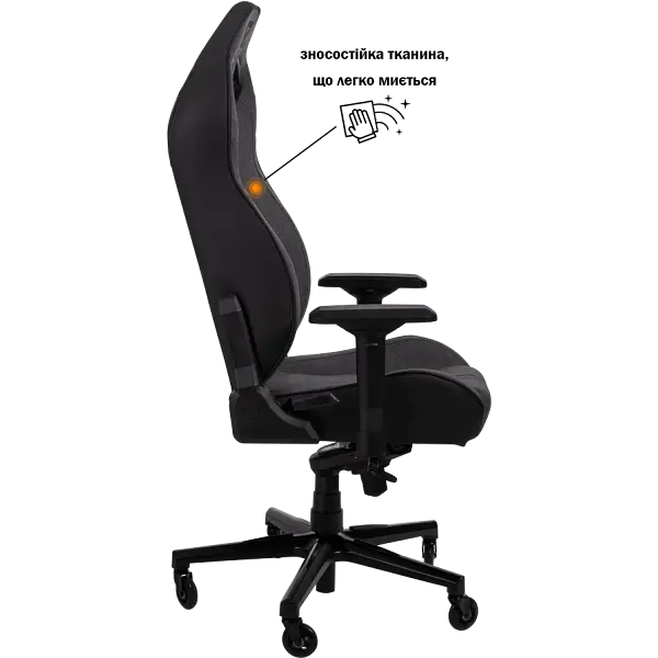 Геймерське крісло GT Racer чорне з темно-сірим (X-8009 Fabric Dark Gray/Black XL) - фото 4