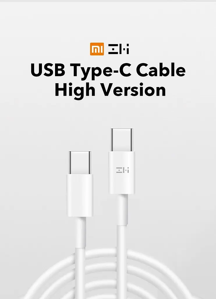 Кабель 60W 1.5 м ZMI Type-C Type-C білий (AL301) - фото 2
