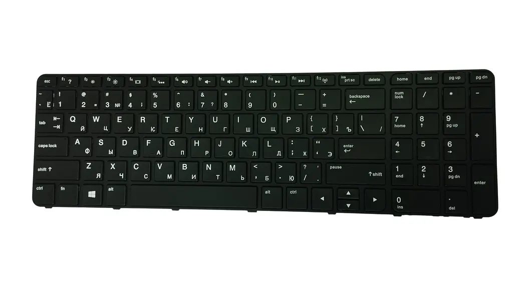 Клавіатура для ноутбука HP ProBook (450 G3, 455 G3, 470 G3, 450 G4, 455 G4, 470 G4) з підсвічуванням (Light), Black, (Black Frame) - фото 2
