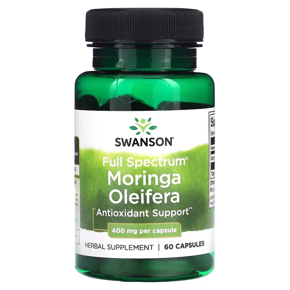 Лист моринги олійної Swanson Moringa Oleifera 400 mg Full Spectrum, 60 капсул