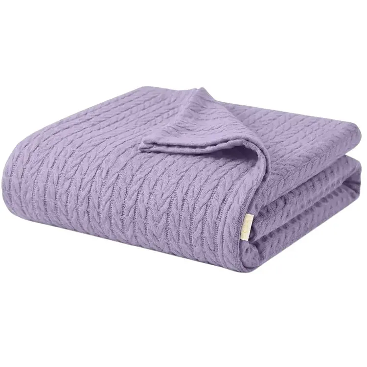 Плед покривало Cosas Lavander Knitted Braid 230х240 см косичка (Blanket_26Lavander_KnittedBraid_230x240)