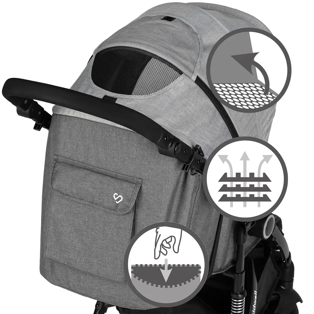Прогулянкова коляска Kidwell Carell Light Gray - фото 8