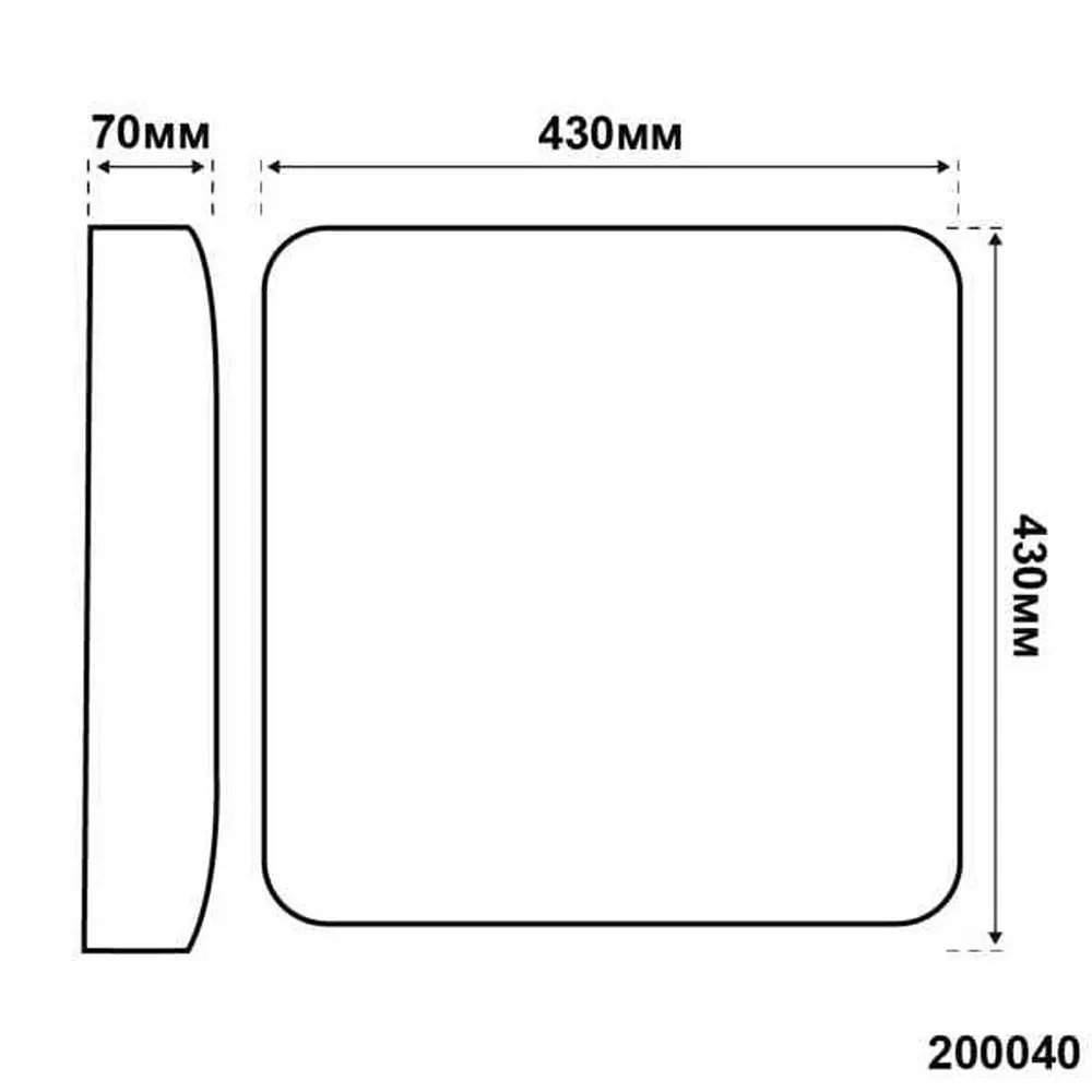 Світильник LED Violux ДББ ICE квадрат 48W 5000K IP20 ( 200041 ) - фото 4