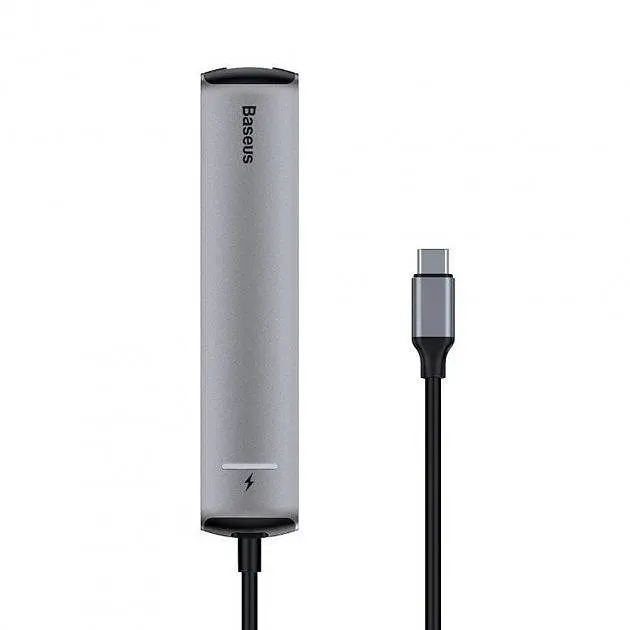 USB-хаб BASEUS Hub mechanical eye 6 в 1 Сірий (CAHUB-J0G) - фото 5