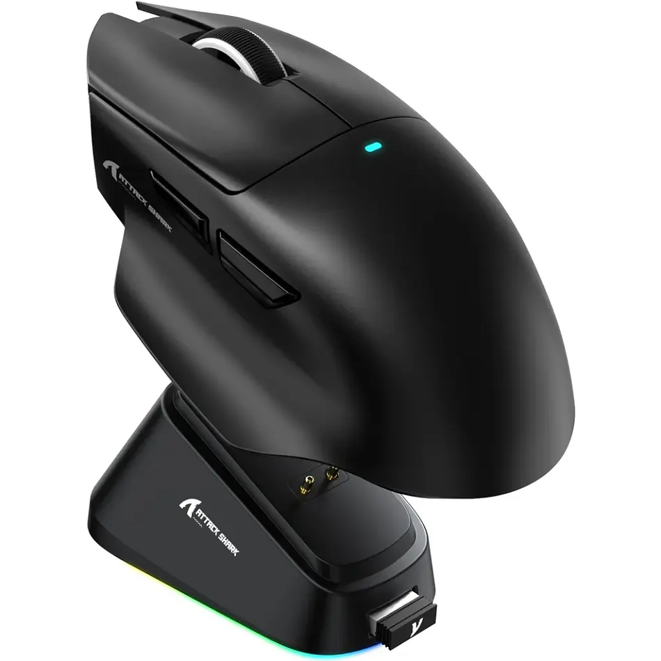 Мишка Attack Shark V6 Ultra-Light, Wireless/Bluetooth, 25000dpi. (PAW3311), 7кн., Black - фото 3