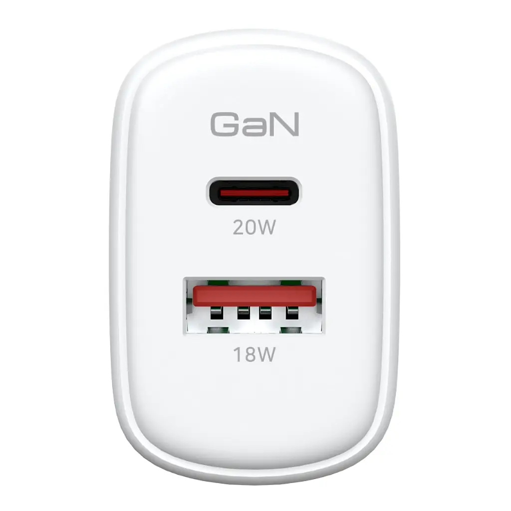 Зарядний пристрій Armorstandart 1xUSB-C + 1xUSB 20W GaN white (ARM89531) - фото 2