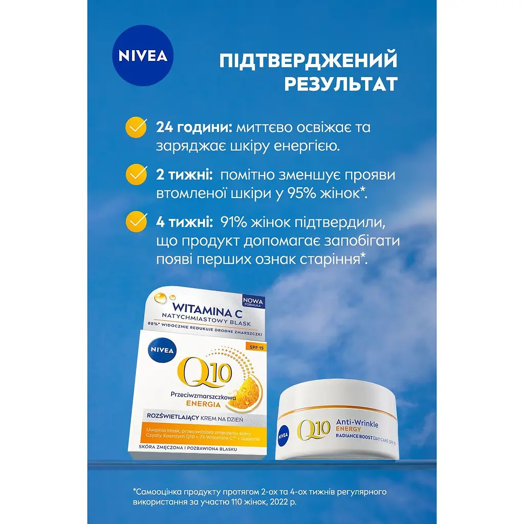 Дневной крем против морщин NIVEA Q10 Energy SPF 15 Усиление сияния 50 мл (82322) - фото 4