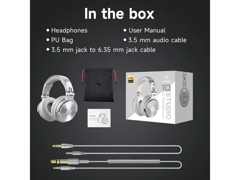Навушники з мікрофоном OneOdio Pro 10 Silver - фото 6