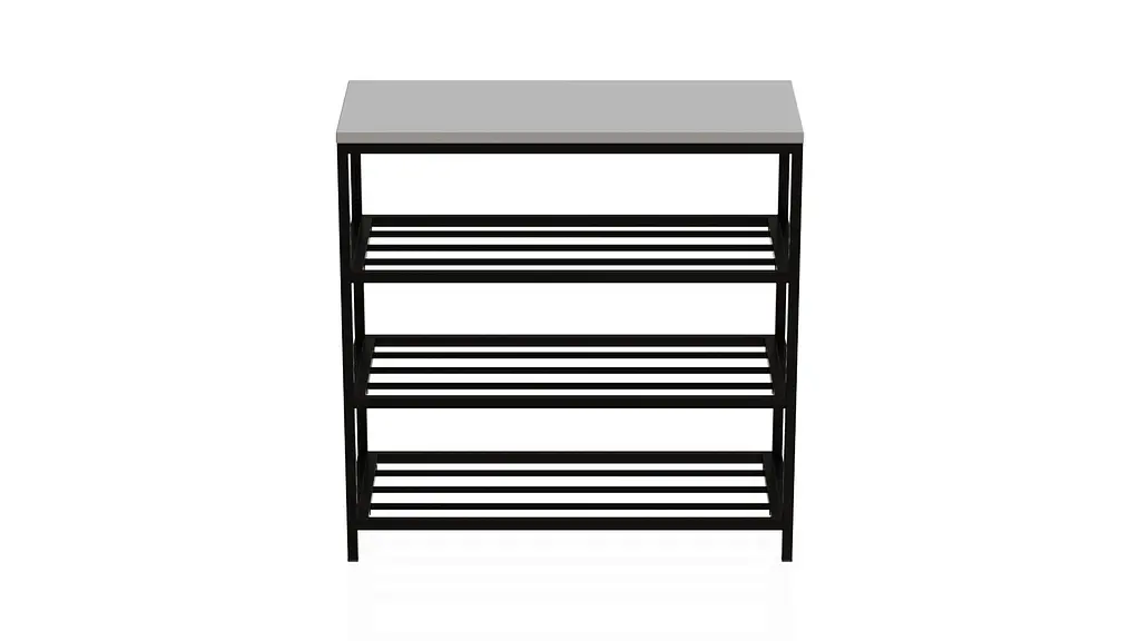 Полиця для взуття Слайм 3 Ferrum-decor 635x630x260 Чорний метал ДСП Білий 16 мм (FRD-105156) - фото 5