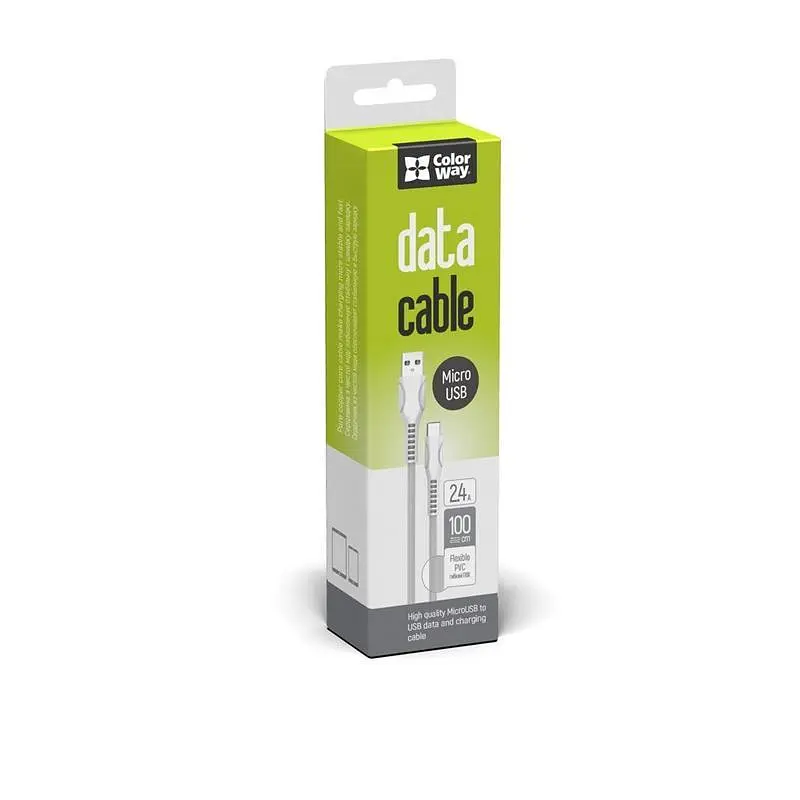Кабель ColorWay USB - micro USB (M/M), Line-Drawing, 2.4 А, 1 м, Білий (CW-CBUM028-WH) - фото 3