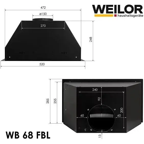 Витяжка вбудована Weilor WB 68 FBL - фото 10