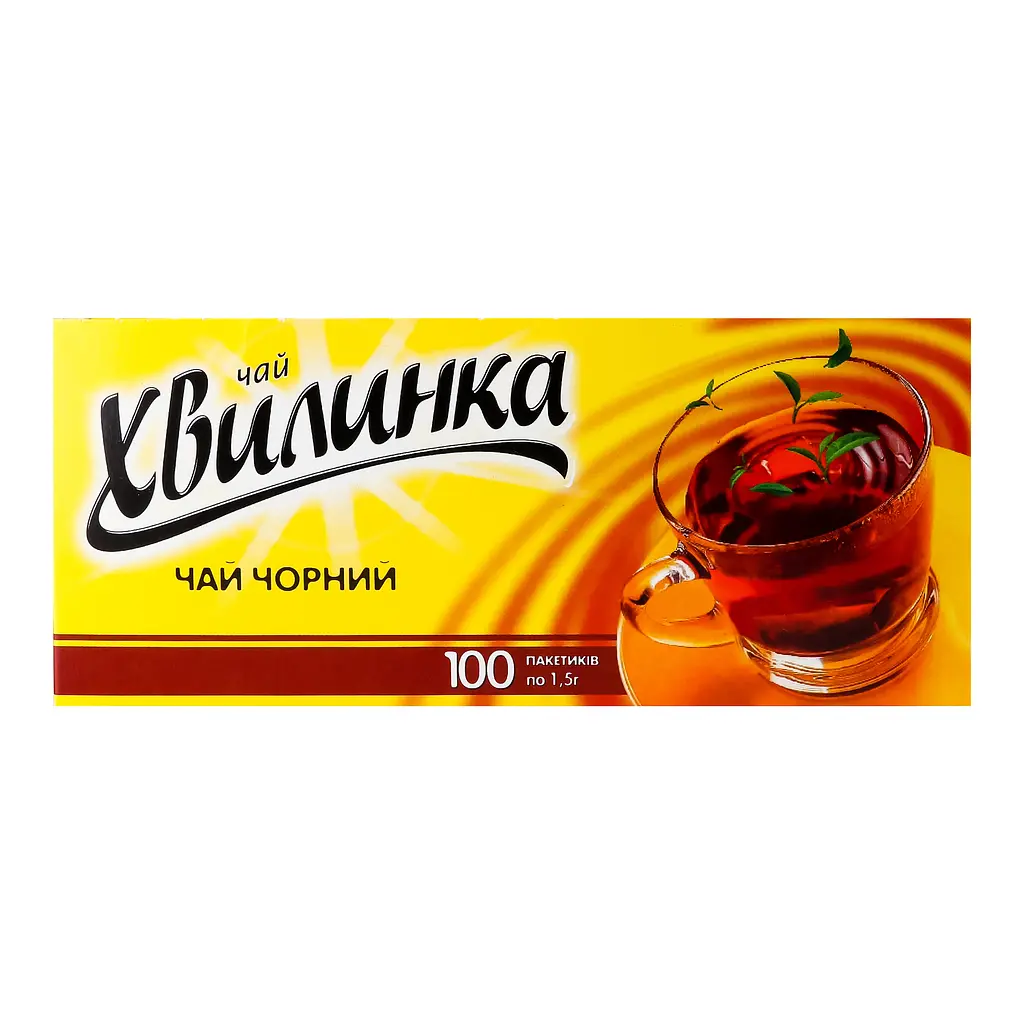 Чай черный Хвилинка байховый, 100 пакетиков по 1,5 г (918897) - фото 2