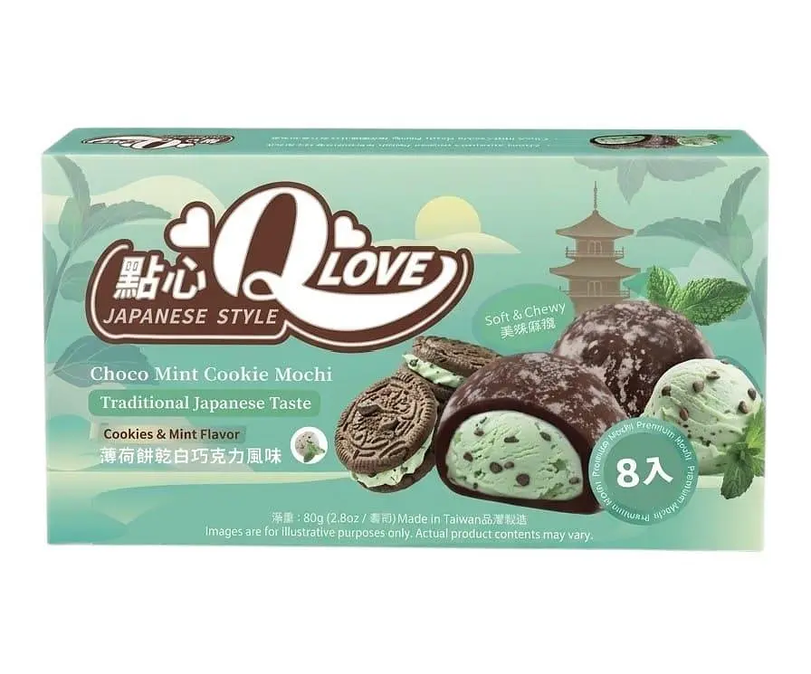 Моті QLove Choco Mint Cookie Mini Mochi 80г - фото 3