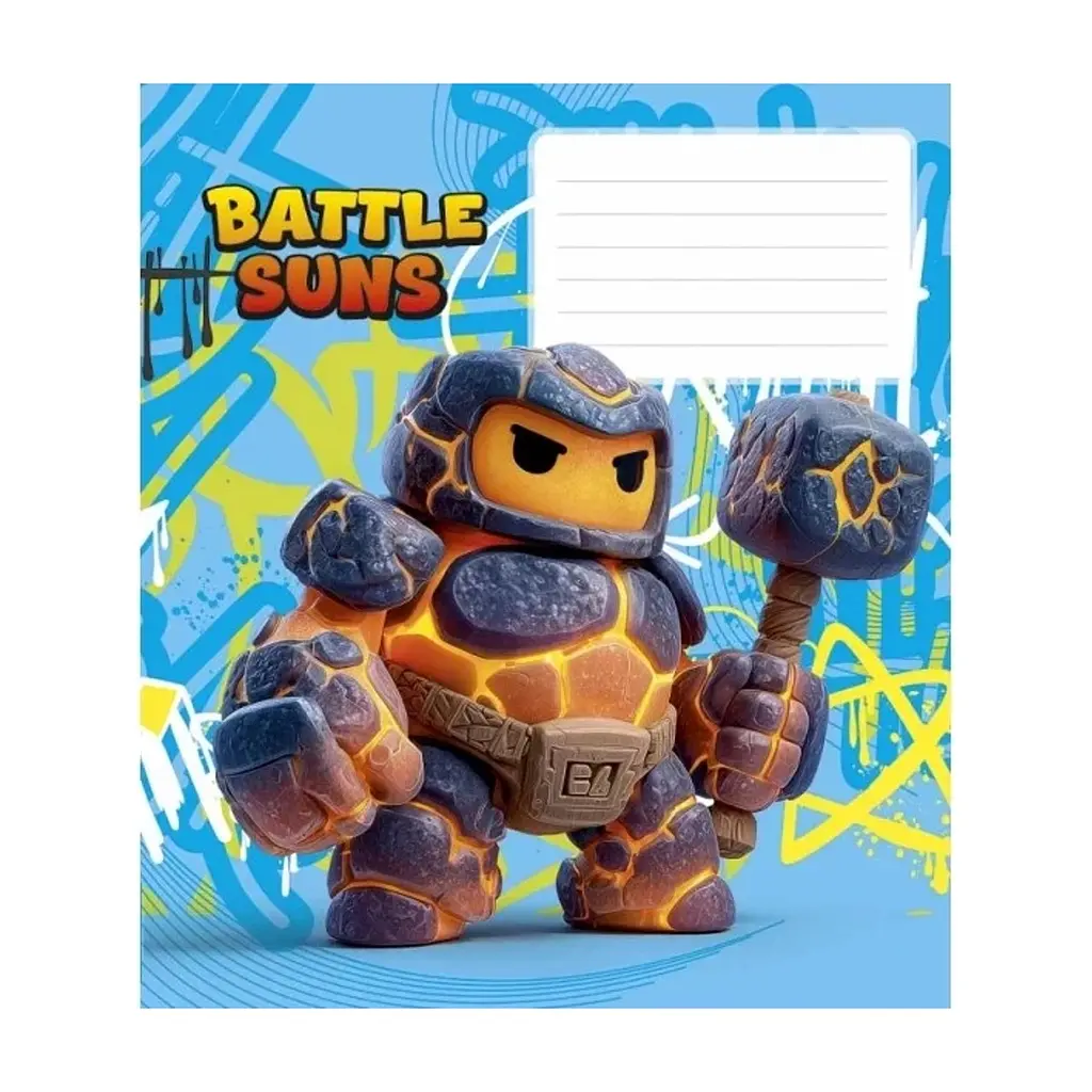 Зошит Школярик Battle Suns 12 аркушів клітинка (012-3757K), в асортименті - фото 3