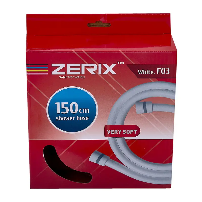 Шланг для душу Zerix White.F03 150 см силіконовий ZX5567, Білий матовий - фото 2