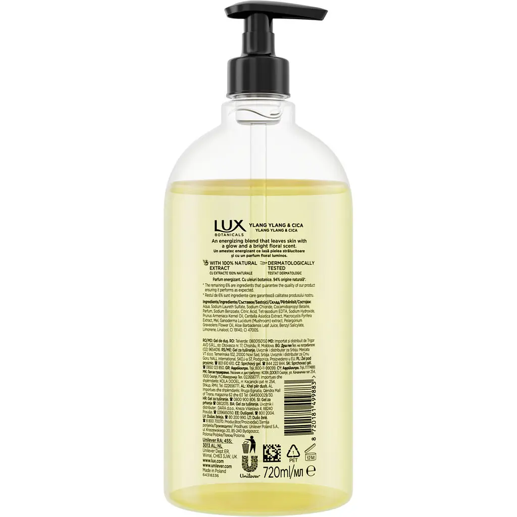 Гель для душу Lux Botanicals Іланг-іланг та Центелла 720 мл - фото 2