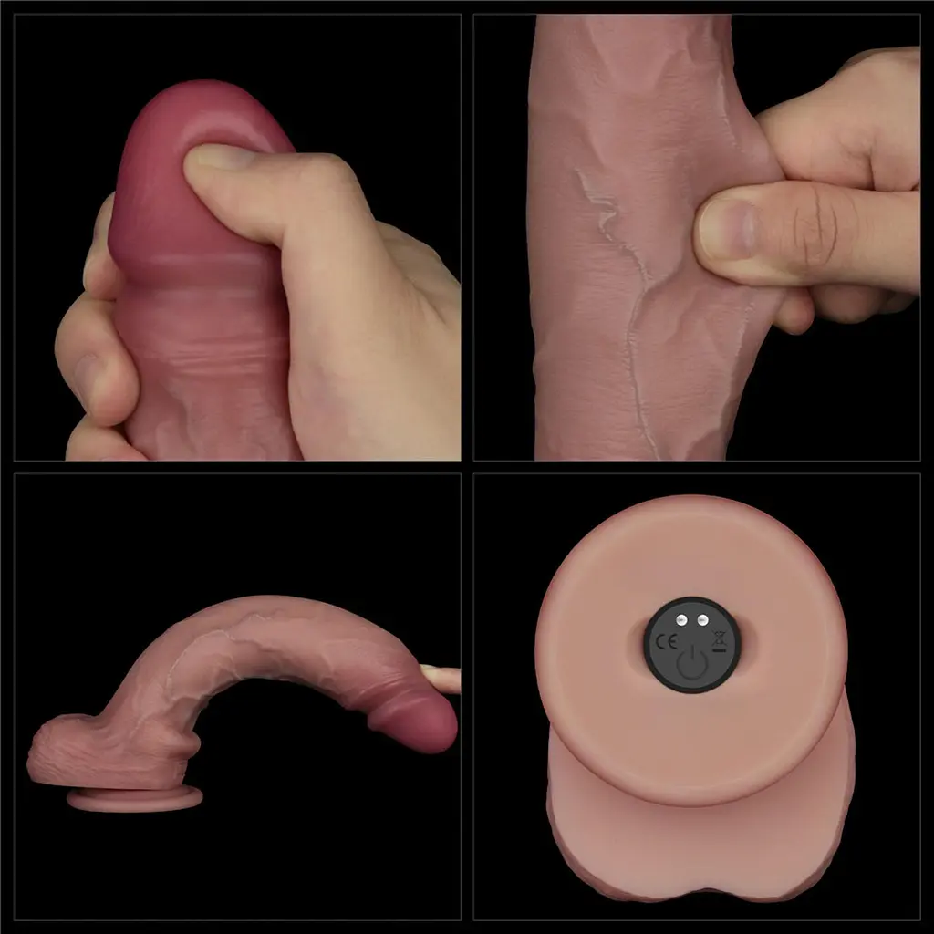Реалістичний вібратор Vibrating Sliding Skin Pro II тілесний 25см - фото 7