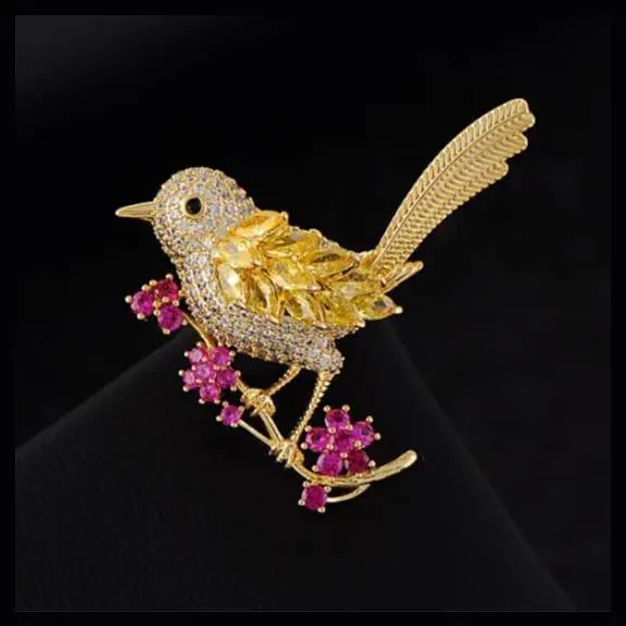 Брошь Птичка брошь-булавка - фото 3