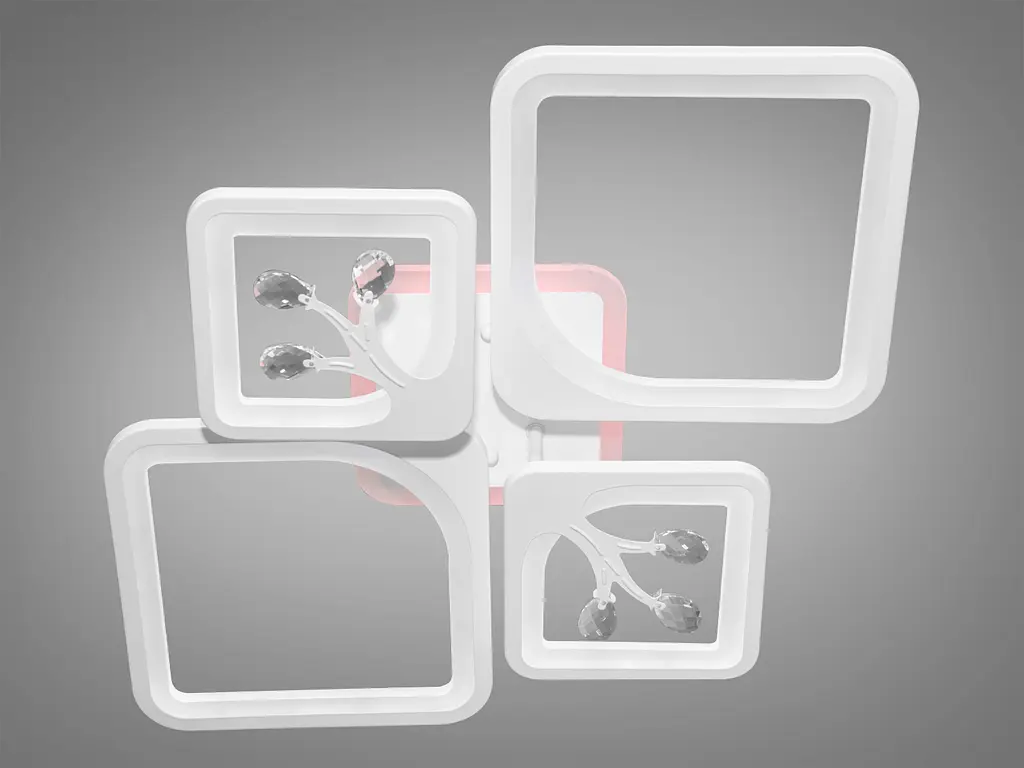 Дизайнерская LED люстра с димером и подсветкой, 100Вт, белая люстра. - фото 4