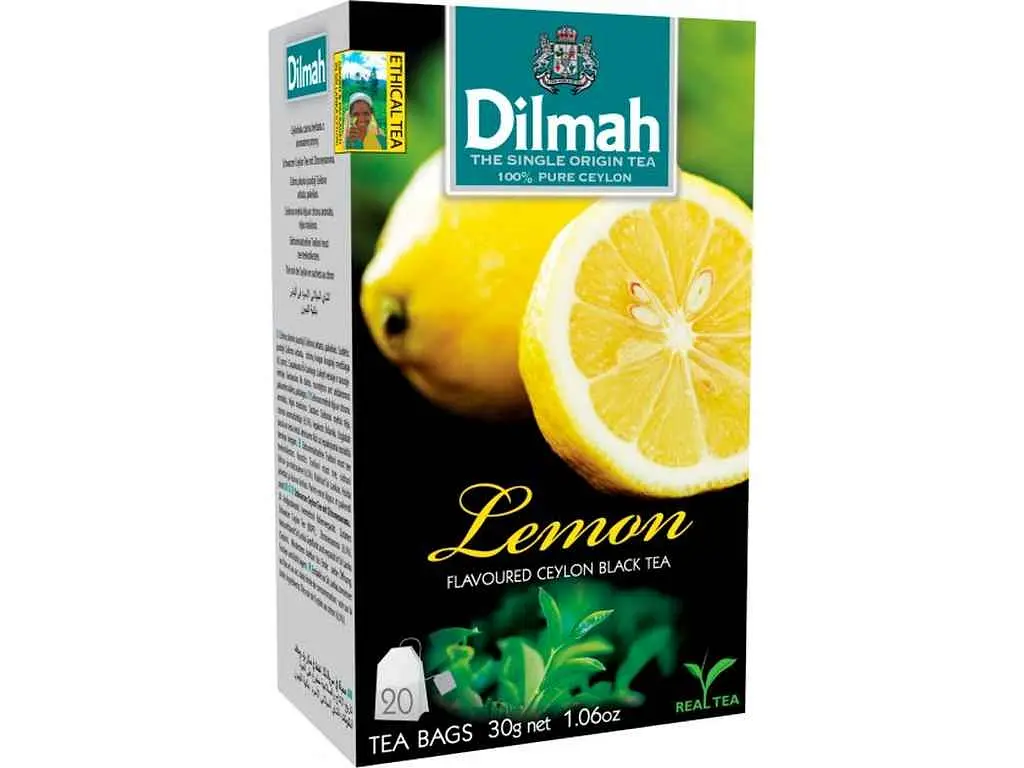 Чай пакетований чорний фруктовий та трав'яний Dilmah 20 пакетиків Лимон з/я 1,5 г
