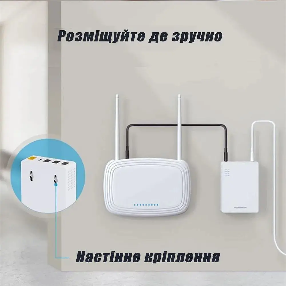 Бесперебойник Marsriva KP3 Mini UPS для роутера модема камеры ONU 18W 10000 mAh DC 5V 9V 12V - фото 5