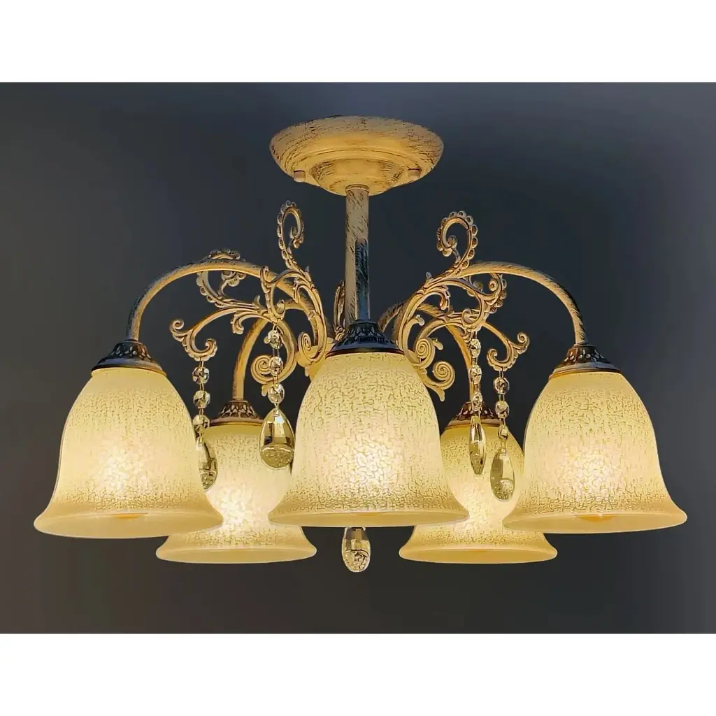 Класична люстра Brille BKL-690S/5 E27 WT+GD - фото 2