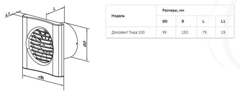 Малошумный вентилятор Домовент Тиша 100 В - фото 2