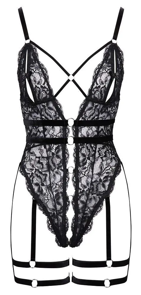 Боди Cottelli Lingerie Lace otwarte M (черный) - фото 6