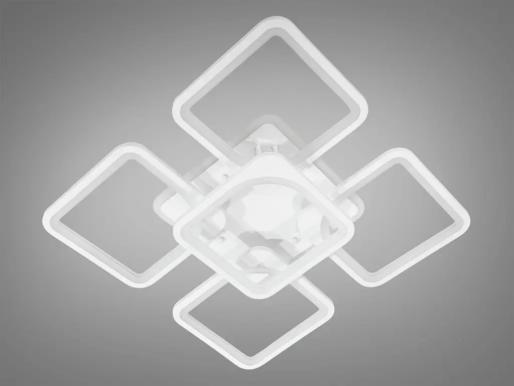 Світильник LED Diasha 8060/4+1WH, 150W, 4100K, білий метал, сучасний стиль з пультом - фото 4