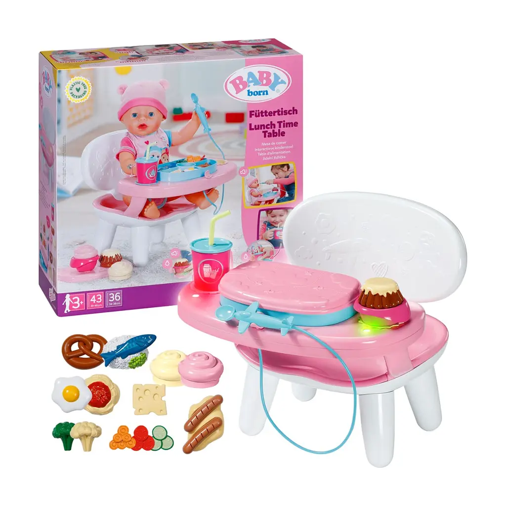 Игровой набор Baby Born Столик для кормления куклы Baby Born S2 Время обеда (840634) - фото 3