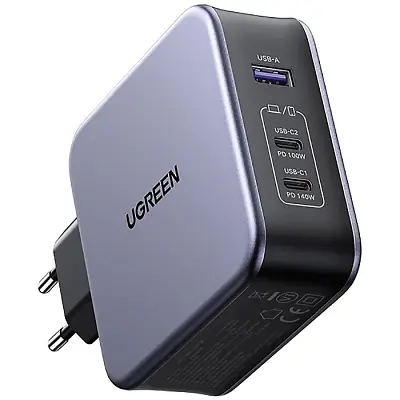 Зарядний пристрій Ugreen 3xUSB 140 Вт (2xUSB-C + USB-A) GaN CD289 з кабелем USB-C — USB-C 1.5 м (90549) - фото 8