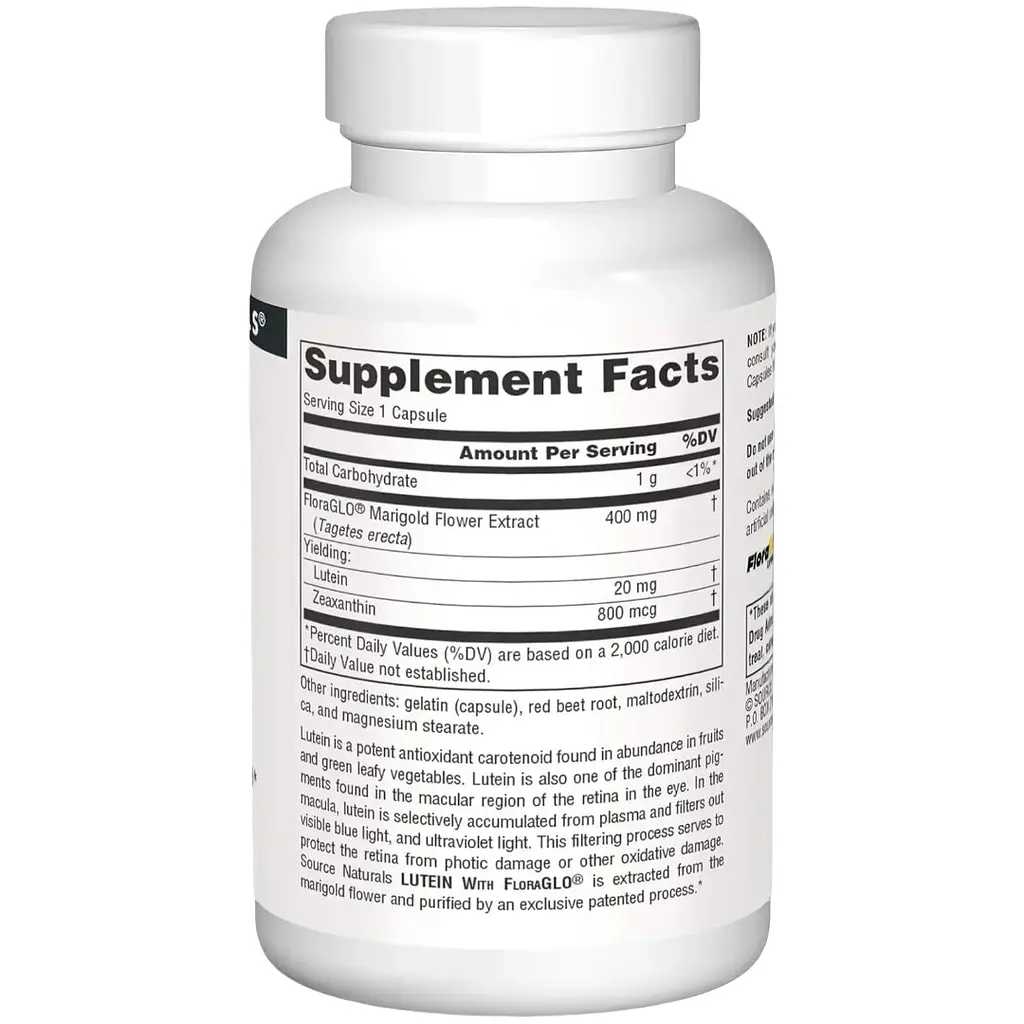 Лютеїн Source Naturals Lutein 20 мг 60 капсул - фото 2