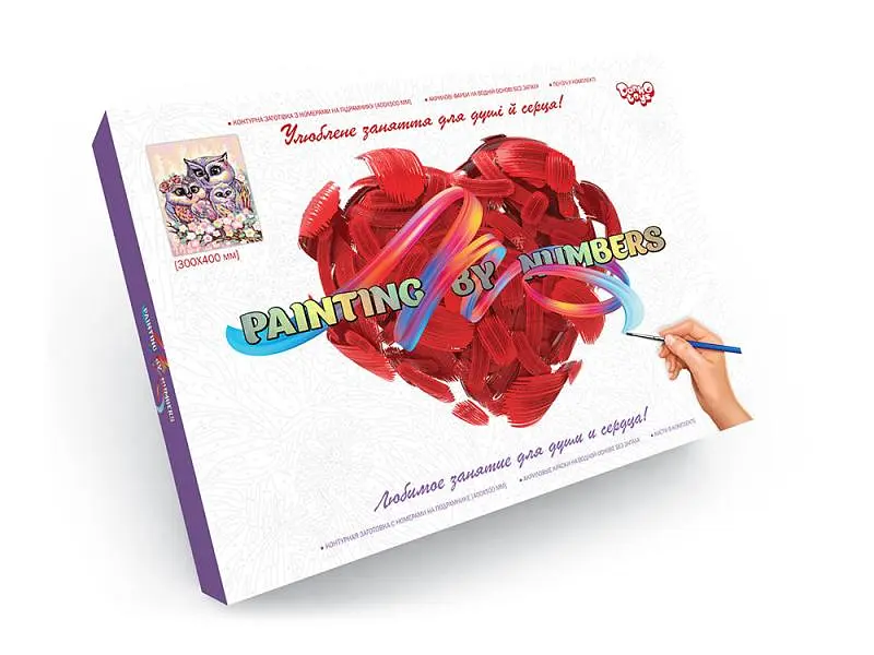 Набір для розпису за номерами 30x40 см KpN-03-01,02,03,04...10 "PAINTING BY NUMBERS" в коробці DANKO - фото 9
