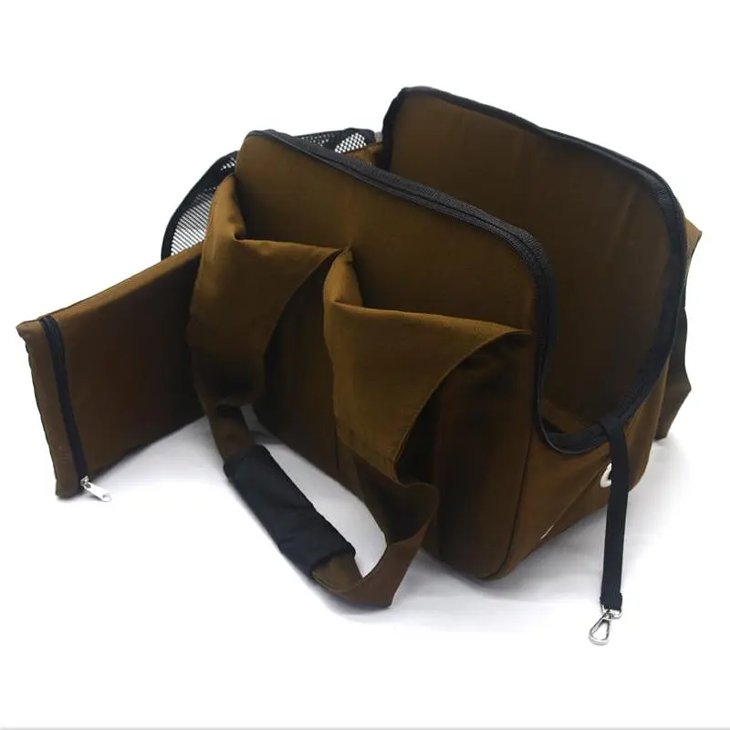 Сумка переноска для малих порід собак та котів Zoo-hunt Корс S 20х39х30 см коричнева - фото 4