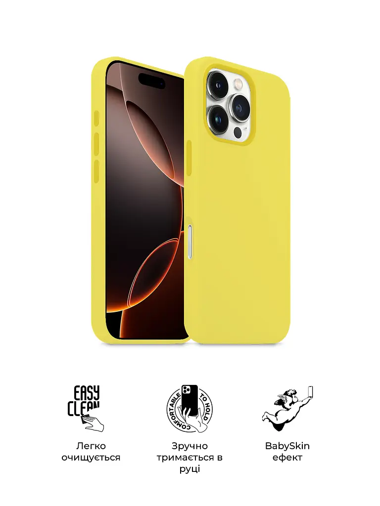 Силиконовый чехол для Apple iPhone 16 Pro, ICON2 Case, желтый, противоударный, панель, защита всего корпуса, матовая поверхность Soft Touch, выступает над дисплеем, совместим с защитными стеклами и пленками, с микрофиброй, ArmorStandart (ARM81305) - фото 3