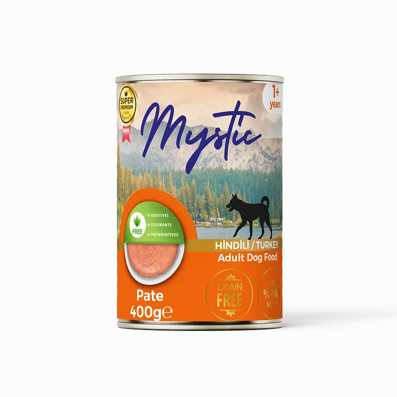 Вологий корм Mystic паштет з індичкою для дорослих собак 400г.