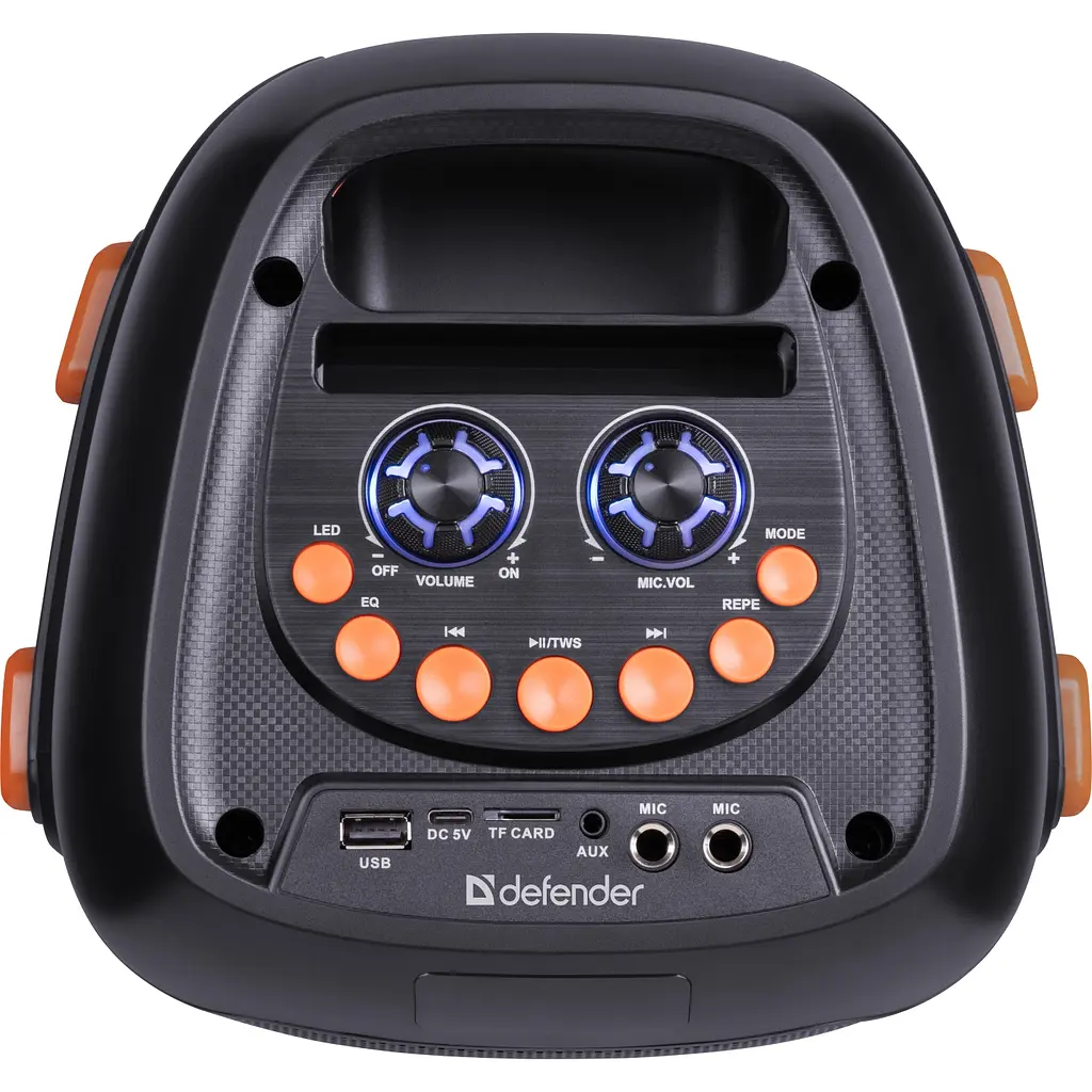 Акустична система 2.0 Defender Boomer 25, 25Вт RGB/BT/FM/USB/TF/AUX/MIC, чорна - фото 7