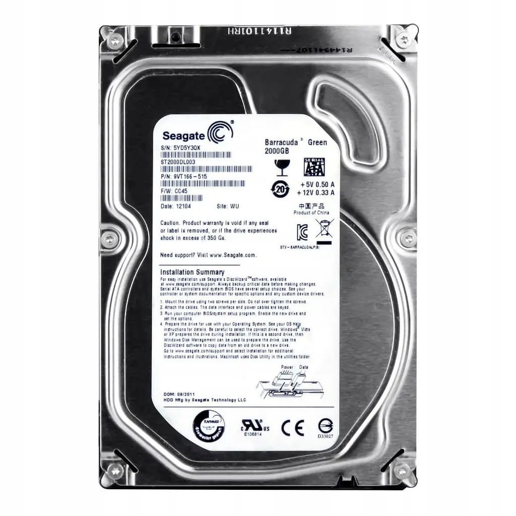 Жесткий диск Seagate 3.5 Barracuda Green 2Tb (ST2000DL003) Б/у