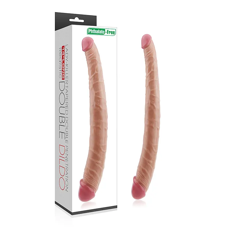 Двосторонній фалоімітатор King-Sized Realistic Ladykiller Tapered Double 14 дюймів - фото 10