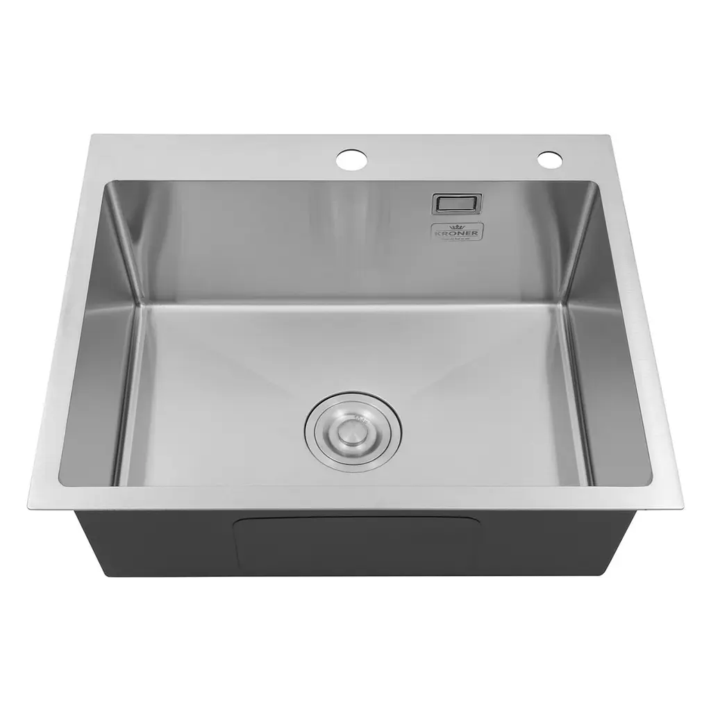 Кухонна мийка Kroner KRP Gebürstet - 6050HM (3,0/1,0 мм) (CV022802) - фото 2