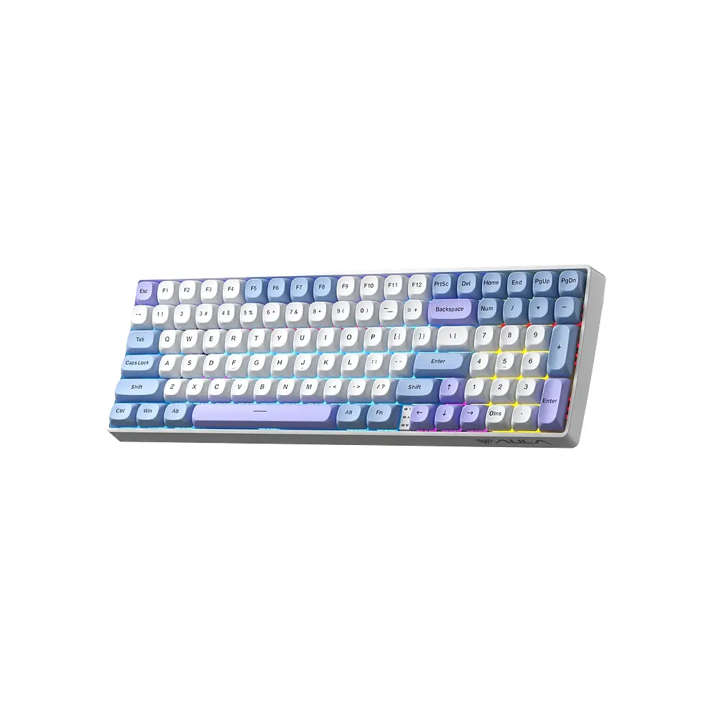 Клавіатура Aula S100pro RGB KRGD Red Switch Wireless/Bluetooth/Type-C UA White/Blue (6948391205762) - фото 2