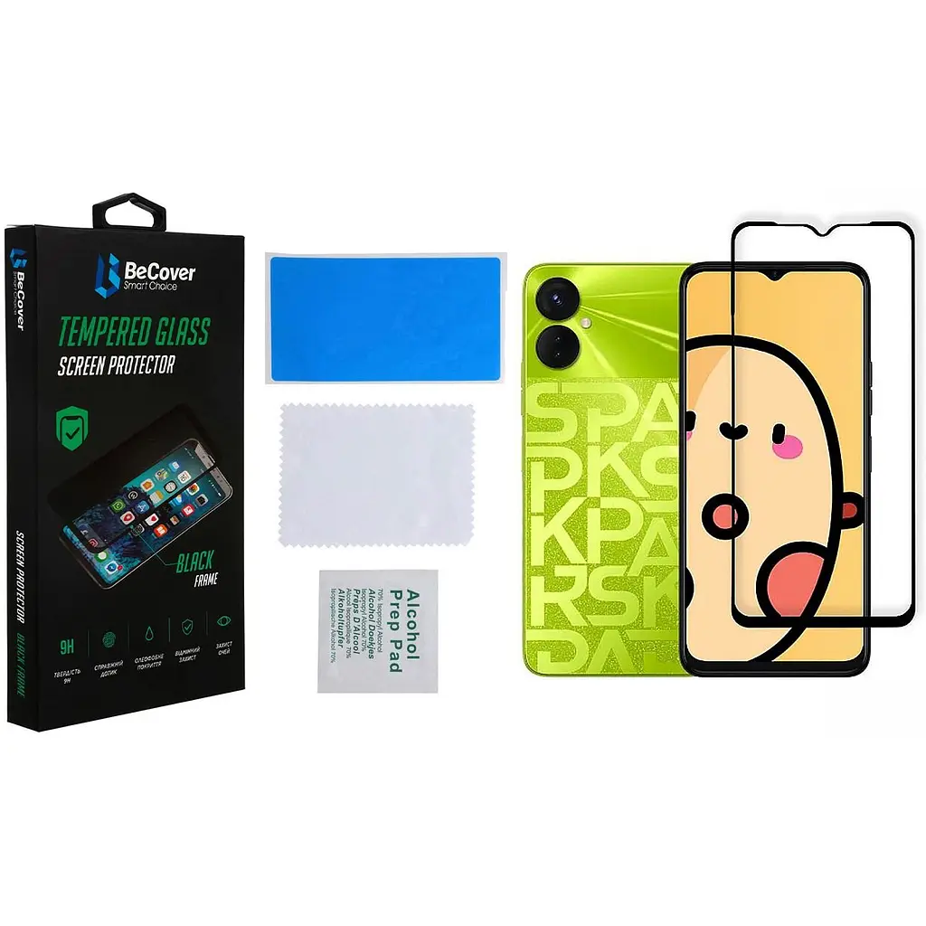 Захисне скло BeCover для Tecno Spark 9 Pro (KH7n) Black (708169) - фото 3